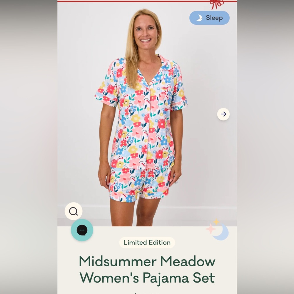 Little Sleepies Midsummer Meadow Floral Women's Pajama Set Top and Bottom